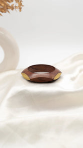 Golden Edge Wooden Bangle